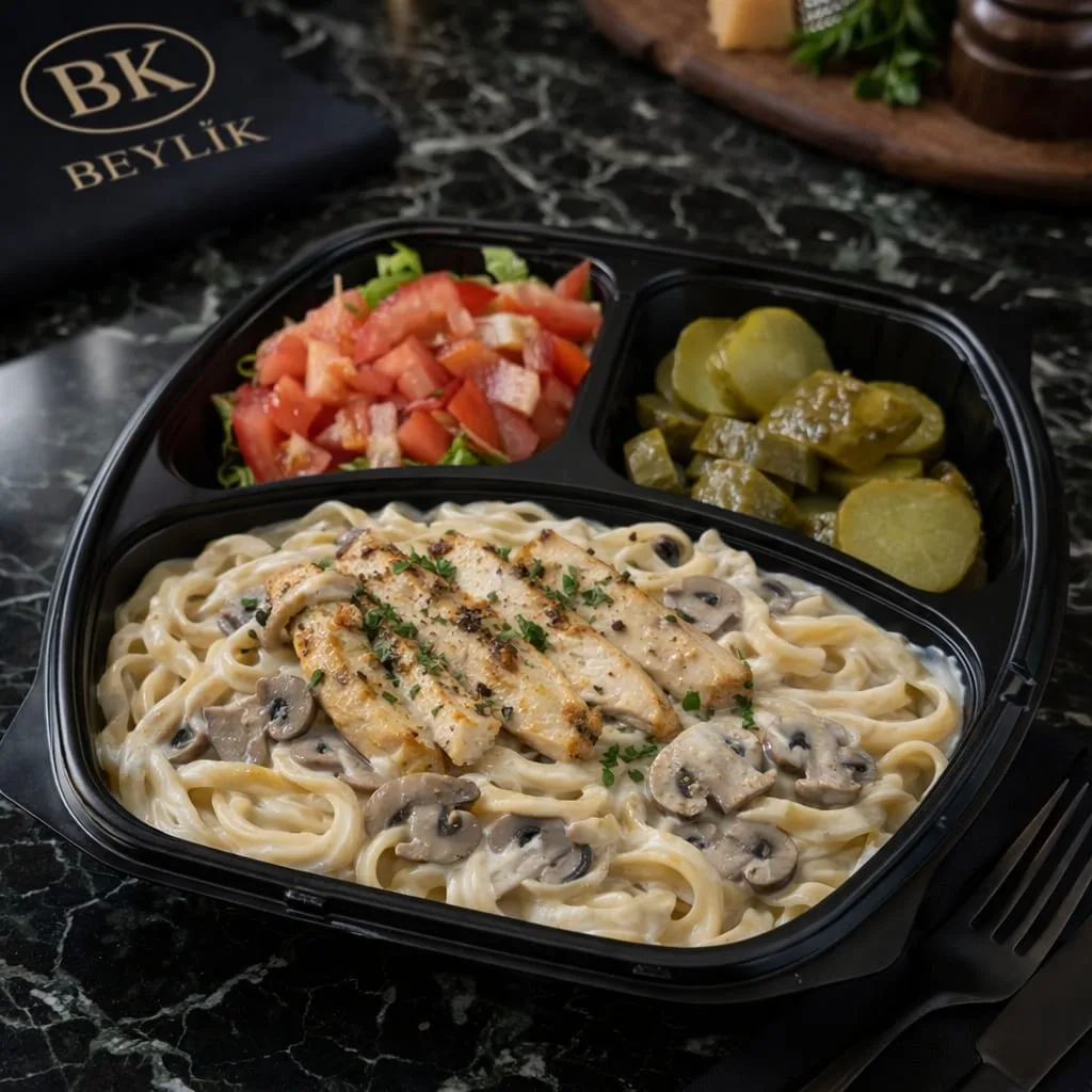 Kremalı Mantarlı Tavuklu Fettucini